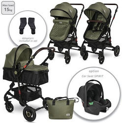 Lorelli Alba Premium Регулируемо Бебешка количка 3 в 1 Подходящо за Новородено Зелен цвят Loden Green 11.15кг