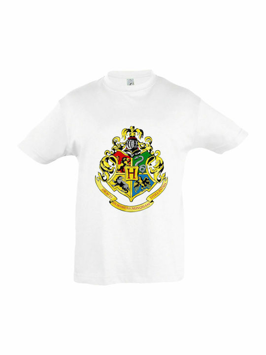 Детска тениска Бял Hogwarts School Crest, Harry Potter