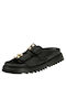 Mille Luci Leather Women's Flat Sandals Anatomic in Black Color