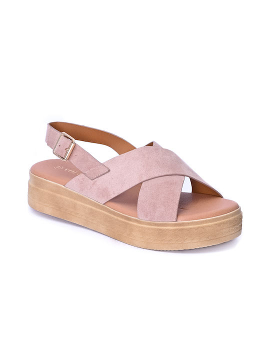 Voi & Noi Flatforms Women's Sandals Pink