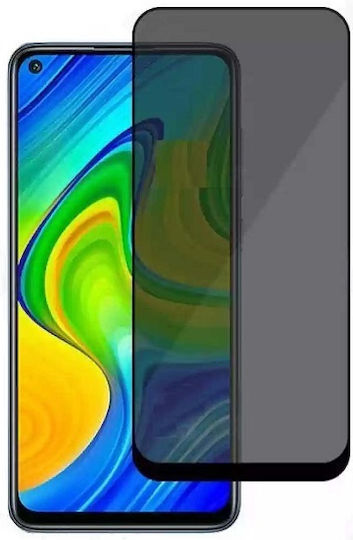 Glass 0.2mm Privacy Full Face Tempered Glass Μαύρο (Redmi Note 9)
