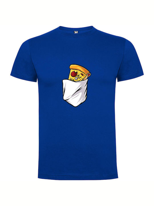 iLovePrints Pizza-munching Chibi Monster T-shirt Blue