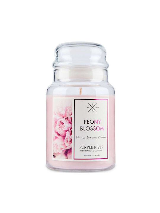 Αρωματικό Κερί Peony Blossom A912 10x18cm 623gr Pink Purple River Κερί Σόγιας