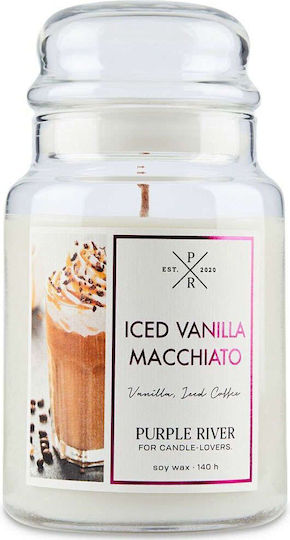 Aromatic Candle Iced Vanilla Macchiato A922 623gr White Purple River Soy Candle