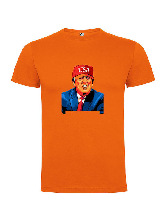 iLovePrints Regretful Maga Man Тениска Оранжев