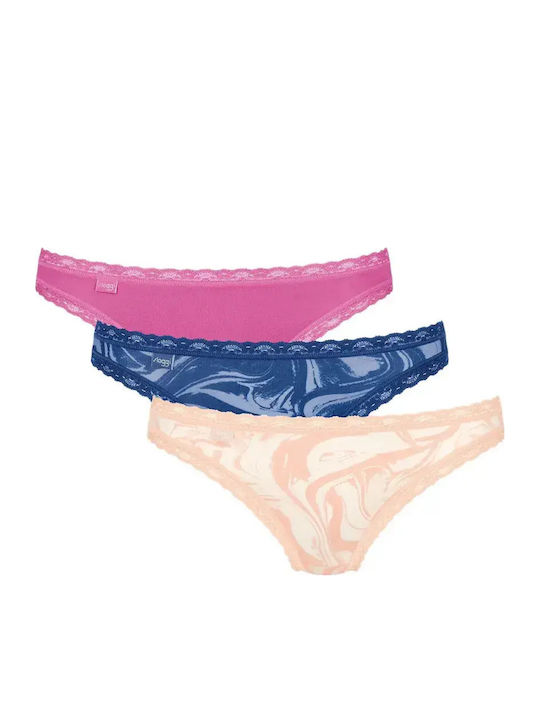 24/7 Weekend H Βαμβακερά Femei Brazilia 3Pack Peach-lila-yellow