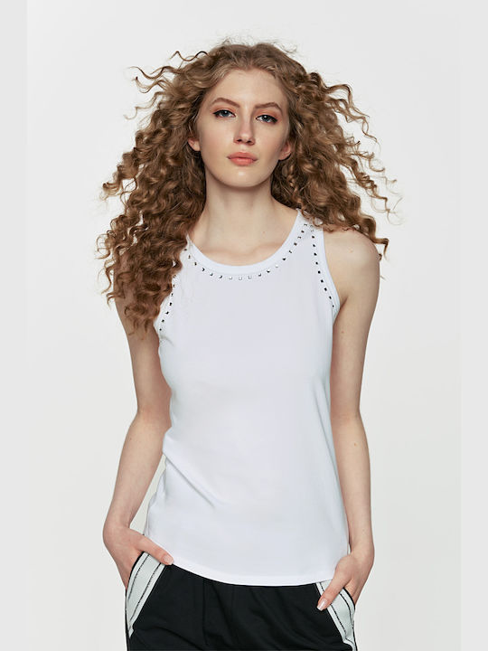 Pop & doll Damen Sportliche Bluse mit Trägern White