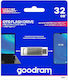 GoodRAM ODA3 32GB USB 3.2 Стик с връзка USB-C & USB-A Сребрист