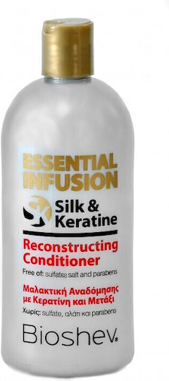 Bioshev Professional Essential Infusion Silk & Keratin Reconstrusting Conditioner Αναδόμησης/Θρέψης για Όλους τους Τύπους Μαλλιών Sulfate Free 500ml