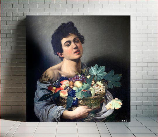 Caravaggio's Boy A Картина на Платно 110x110см