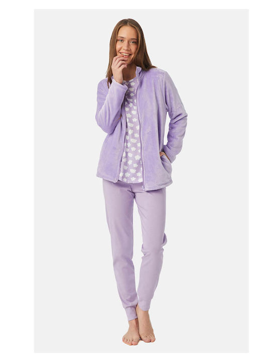 Dustin Winter Damen Pyjama-Set Flieder