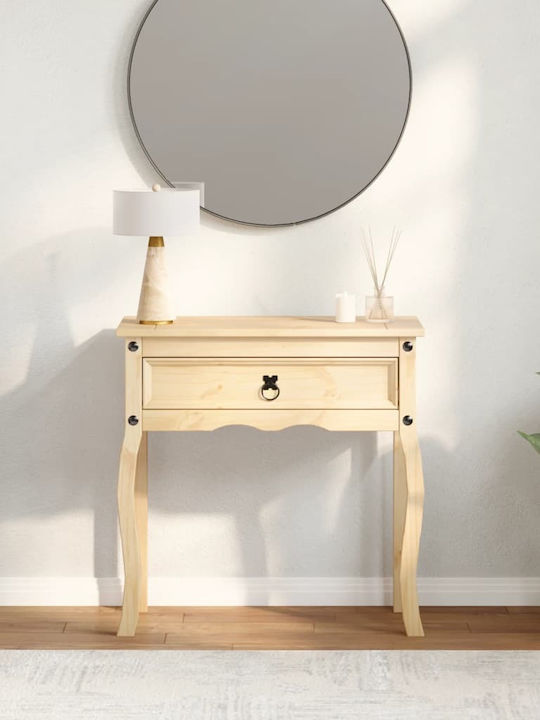 Corona Solid Wood Console Table Solid Pine Wood Solid Pine Wood L73xW35xH73cm