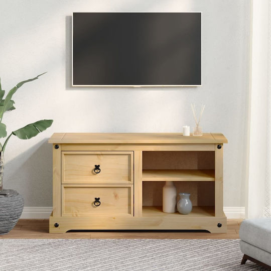 TV-Ständer Corona aus Massivholz Braune M100xT40xH52cm
