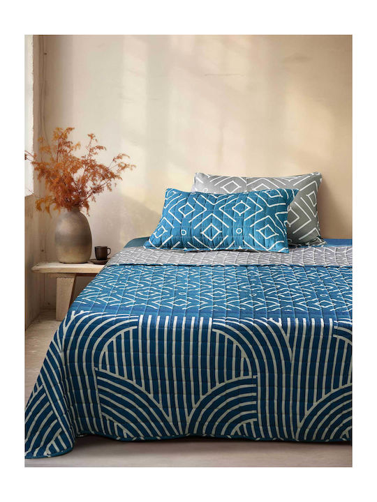 Madi Dark Ocean Coverlet Single Microfiber Gray 170x240cm