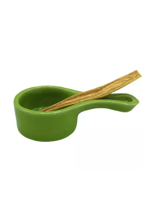 Κεραμική Θήκη Θυμιάματος Ξυλάκια Palo Santo Green 11cm