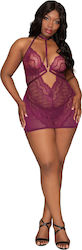 Dreamgirl Sexy Babydoll με Δαντέλα Μωβ
