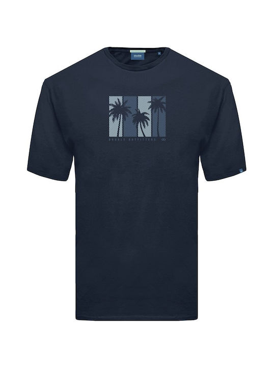 Double Ανδρικό T-shirt Κοντομάνικο Navy Μπλε