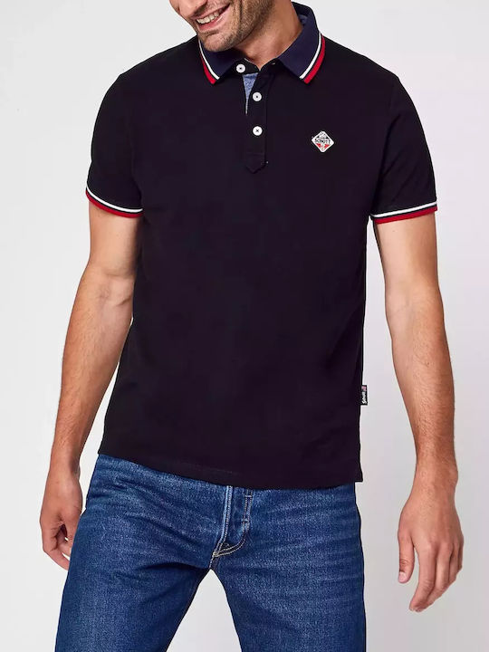 Schott Ανδρική Μπλούζα Κοντομάνικη Polo Black