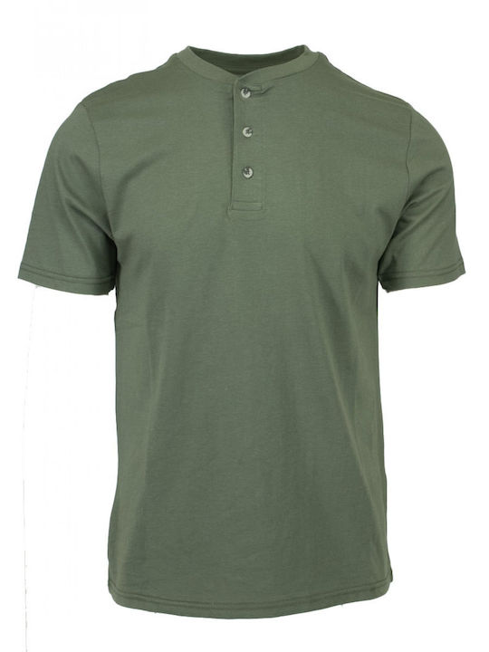 Explorer Men's Short Sleeve T-shirt with Buttons Ladi