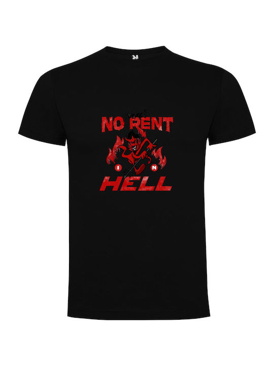 iLovePrints Hell's Free Rent T-shirt Black