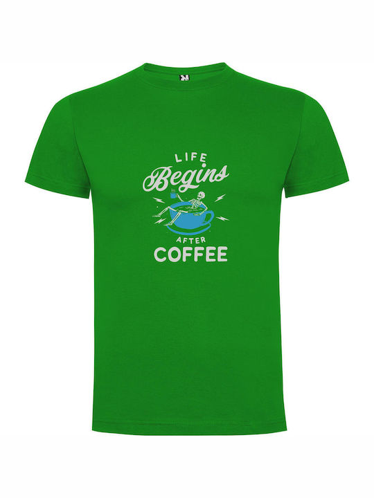 iLovePrints Coffee, Life & Afterlife T-shirt Grün