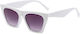 Women’s Sunglasses With White Horn-Rimmed Frame And Purple Lens