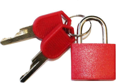 Padlock Brass with Key 20mm Red 1pcs