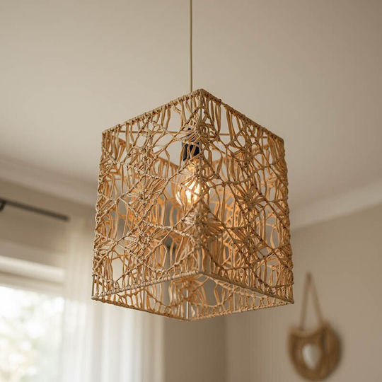 Inart Dorotan Pendant Light Brown with Socket E27 30x27x110cm