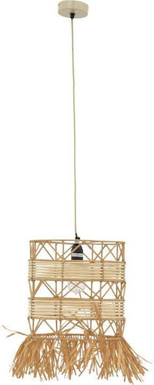 Inart Crossio Pendant Light Beige with Socket E27 36x36x110cm