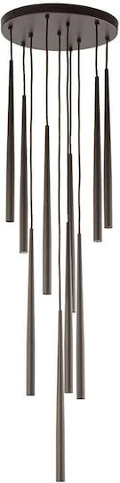 TK Lighting Piano Κρεμαστό Φωτιστικό Καφέ για 10 Λαμπτήρες G9 35x140εκ.