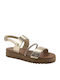 Women's Flat Sandals Flatforms in Gold Color