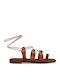Women's Flat Sandals in Brown Color