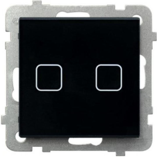Ospel Sonata Comutator de Perete Iluminat Dublu fără Cadru Comutatoare de perete electrice Negru