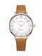 Perfect Watch with Beige Leather Strap