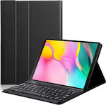 Techsuit Klappdeckel mit Tastatur Englisch US Schwarz Samsung Galaxy Tab A9 Plus