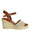 Beige Leather Platform Sandals Material Combination