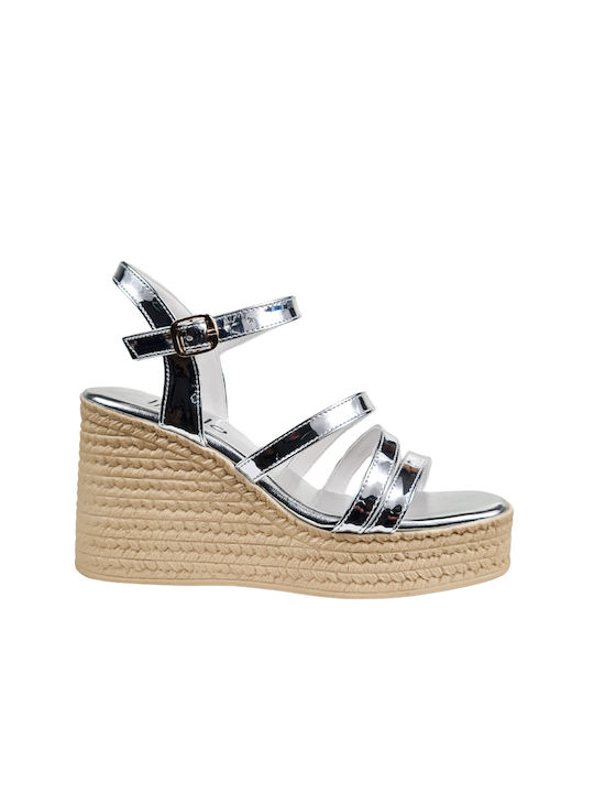 Silver Mirror Platforms with Triple Straps