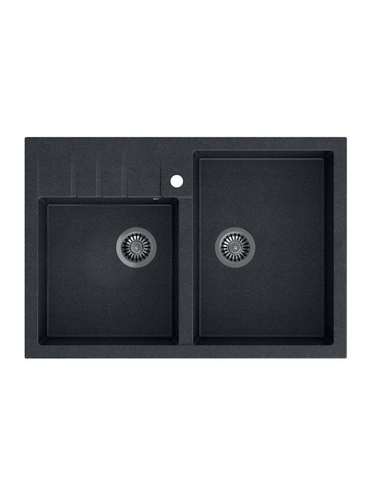 Quadron Drop-In Chiuvetă Oțel inoxidabil LxW Negru 5903242539961