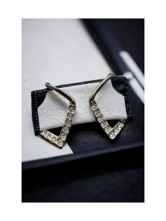 Stainless Steel Silver Stud Triangle Earrings