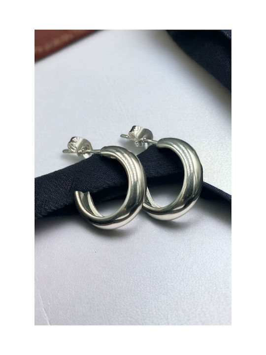 Steel Silver Hoop Earrings