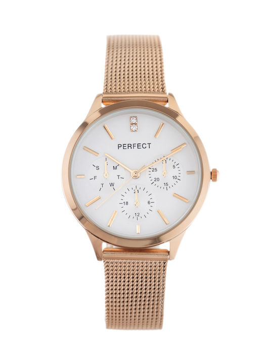 Perfect Watch with Pink Gold Metal Bracelet