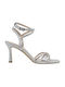 Fardoulis Leder Damen Sandalen in Silber Farbe