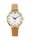 Perfect Watch with Beige Leather Strap