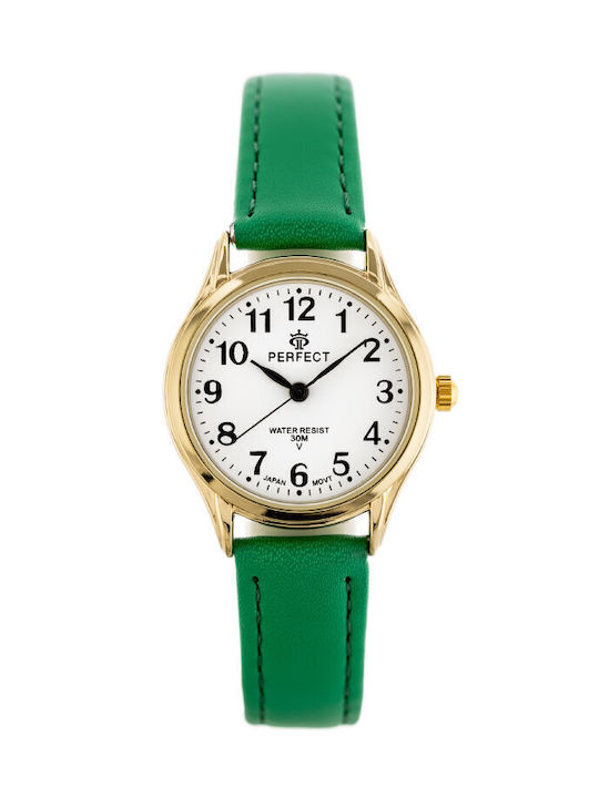 Perfect Uhr mit Grün Lederarmband