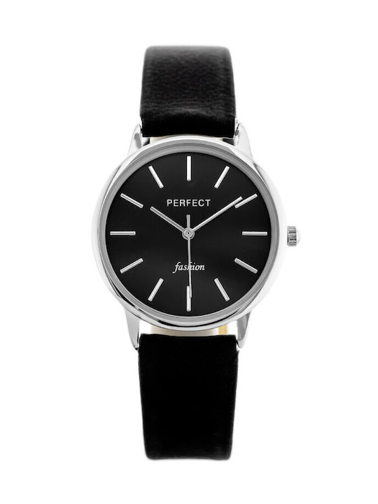 Perfect Watch with Black Leather Strap