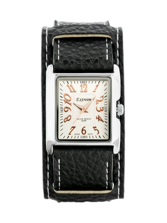 Extreim Watch with Black Leather Strap