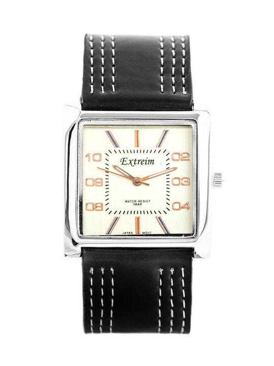 Extreim Watch with Black Leather Strap