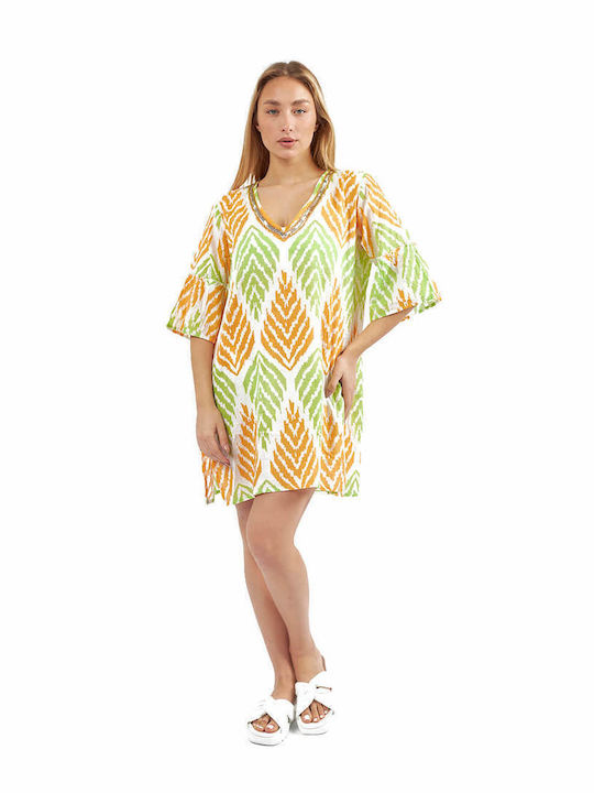 Verde Damen Kaftan Strand Grün