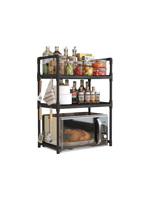 Βάση για Φούρνο Μικροκυμάτων Μεταλλική 48x32x71εκ. Μαύρη
