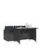 Set Sala De Mese Pentru Exterior 2 Piese Negru Cu Perne